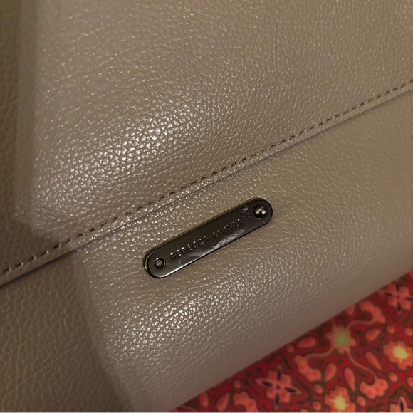 Rebecca Minkoff Leather Neutral Minimalist Tote Bag Purse - Picture 4 of 10
